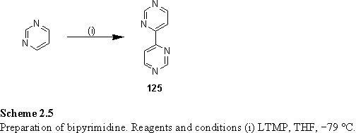 Synthesis of 4,4'-bipyrimidine, InChI=1S/C8H6N4/c1-3-9-5-11-7(1)8-2-4-10-6-12-8/h1-6H