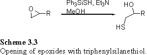 Opening of epoxide with triphenylsilanethiol