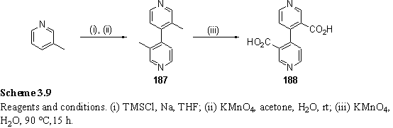 Synthesis of 4,4'-Bipyridine-3,3'-dicarboxylic acid. InChI=1S/C12H8N2O4/c15-11(16)9-5-13-3-1-7(9)8-2-4-14-6-10(8)12(17)18/h1-6H,(H,15,16)(H,17,18)