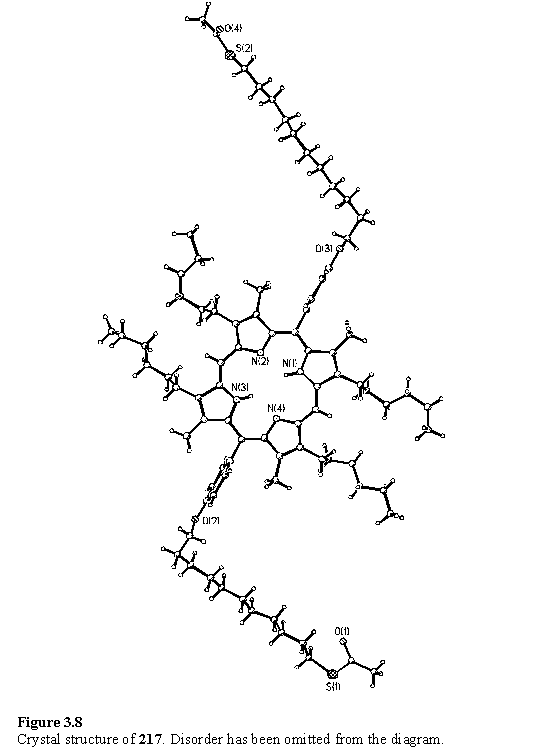 Crystal structure of an alkyl thioacetate functionalized porphyrin
