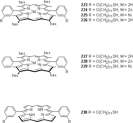 Alkyl thiol functionalized porphyrins