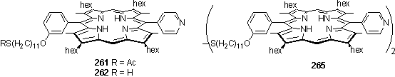 Pyridyl porphyrins with alkyl thiol and disulfide