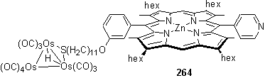 Porphyrin with triosmium sulfide cluster