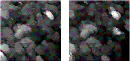 STM image of gold surface coated with porphyrin before and after heating